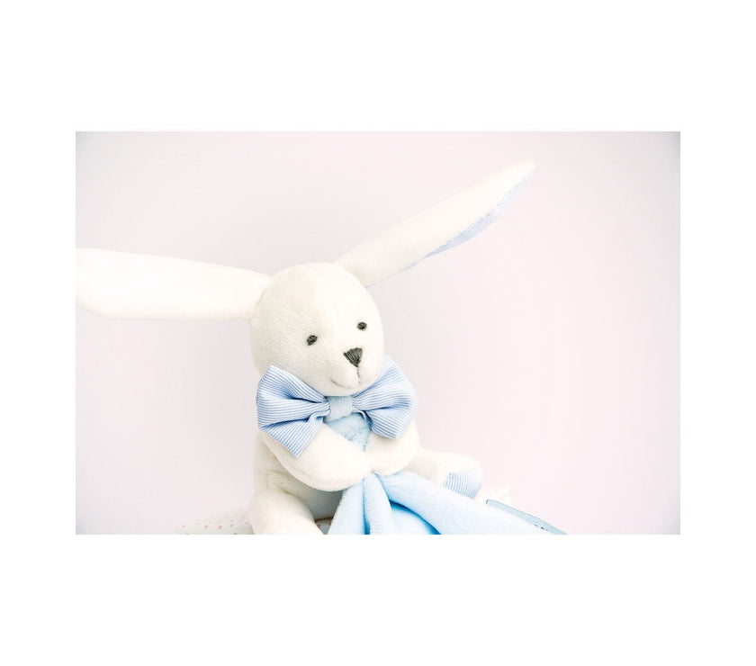 Lapin Mouchoir Bleu Boîte Fleur