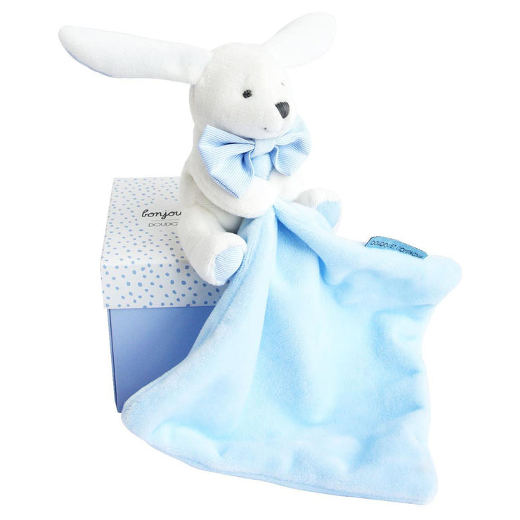 Lapin Mouchoir Bleu Boîte Fleur