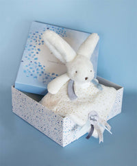 Doudou pompon blanc 25 cm HAPPY GLOSSY