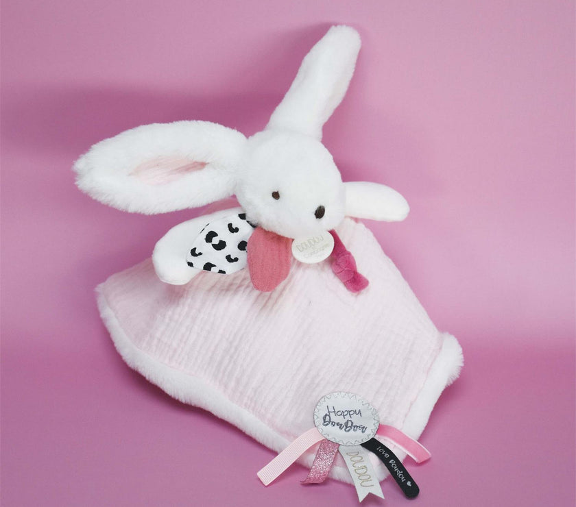 Doudou Pompon rose 25 cm HAPPY BLUSH