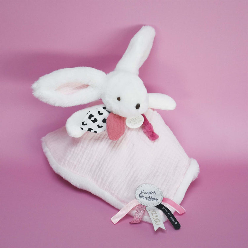 Doudou Pompon rose 25 cm HAPPY BLUSH