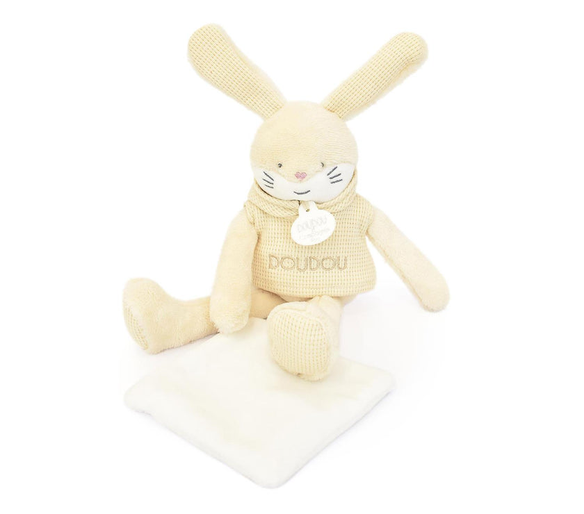 DOUDOU - Lapin beige avec mouchoir - Sweety