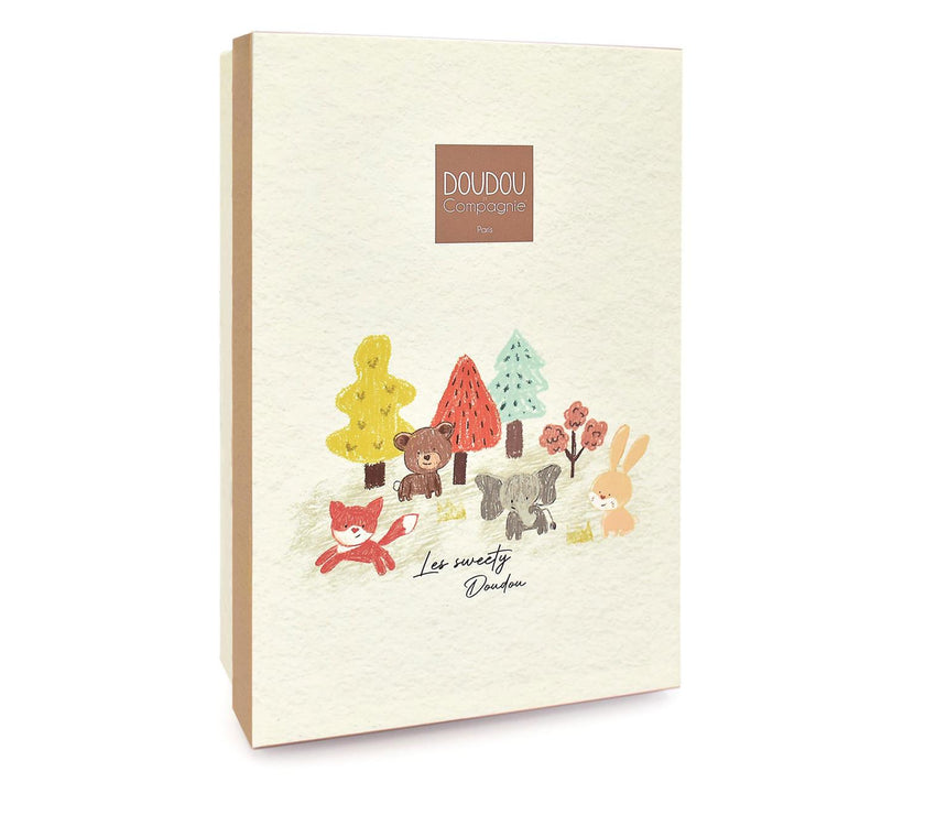 DOUDOU - Lapin beige avec mouchoir - Sweety