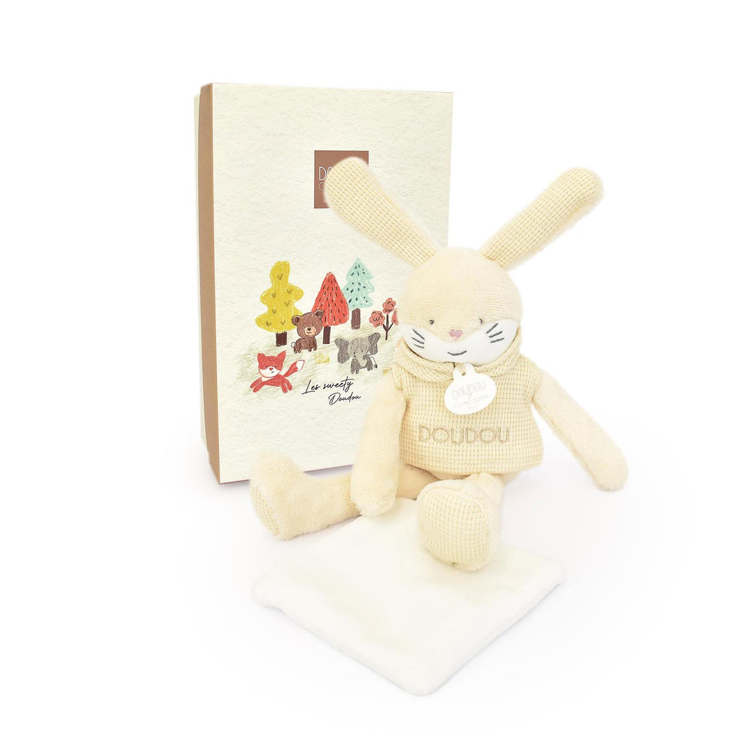 DOUDOU - Lapin beige avec mouchoir - Sweety