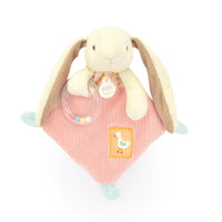 Doudou hochet LAPIN CIBOULETTE Rose 21 cm