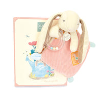 Doudou hochet LAPIN CIBOULETTE Rose 21 cm