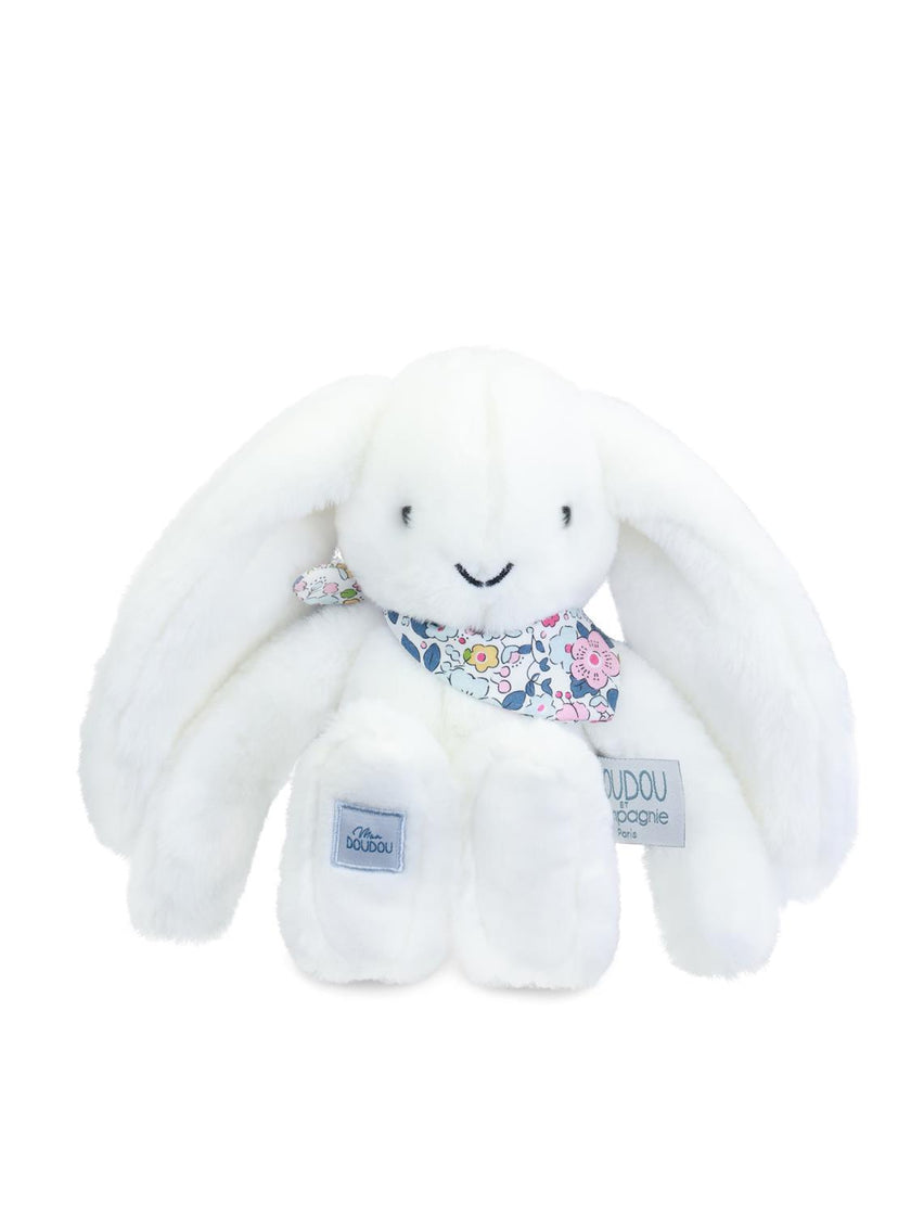 Peluche LAPIN FLEURETTE -Blanc 25 cm