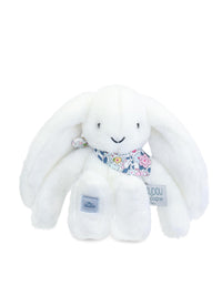 Peluche LAPIN FLEURETTE -Blanc 25 cm