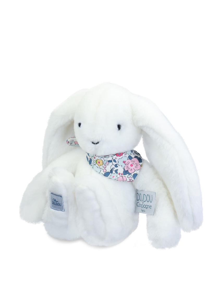 Peluche LAPIN FLEURETTE -Blanc 25 cm