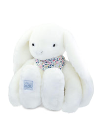 Peluche LAPIN FLEURETTE - Blanc 50 cm