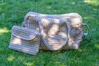 Sac à langer en coton gaufré latte