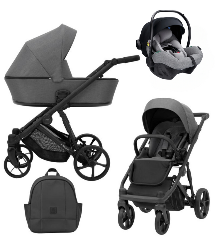 Poussette Trio Arizo + Nacelle + Pixel Pro 2.0 C i-Size - Graphite - Mode Bébé Claye