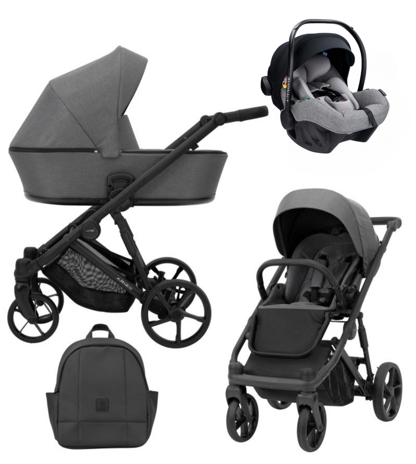 Poussette Trio Arizo + Nacelle + Pixel Pro 2.0 C i-Size - Graphite - Mode Bébé Claye