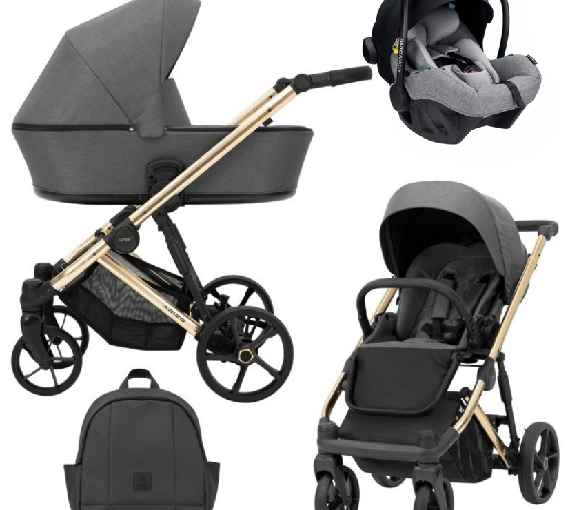 Poussette Trio Arizo + Nacelle + Pixel Pro 2.0 C i-Size - Graphite - Mode Bébé Claye