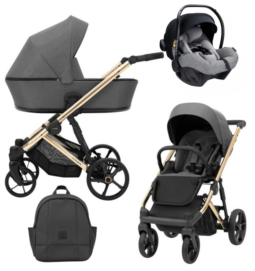 Poussette Trio Arizo + Nacelle + Pixel Pro 2.0 C i-Size - Graphite - Mode Bébé Claye