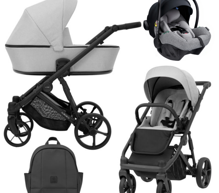 Poussette Trio Arizo + Nacelle + Pixel Pro 2.0 C i-Size - Gris - Mode Bébé Claye
