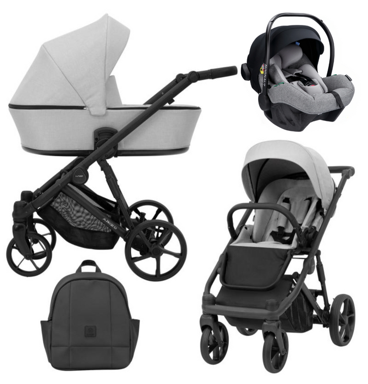 Poussette Trio Arizo + Nacelle + Pixel Pro 2.0 C i-Size - Gris - Mode Bébé Claye