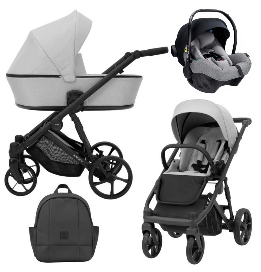 Poussette Trio Arizo + Nacelle + Pixel Pro 2.0 C i-Size - Gris - Mode Bébé Claye