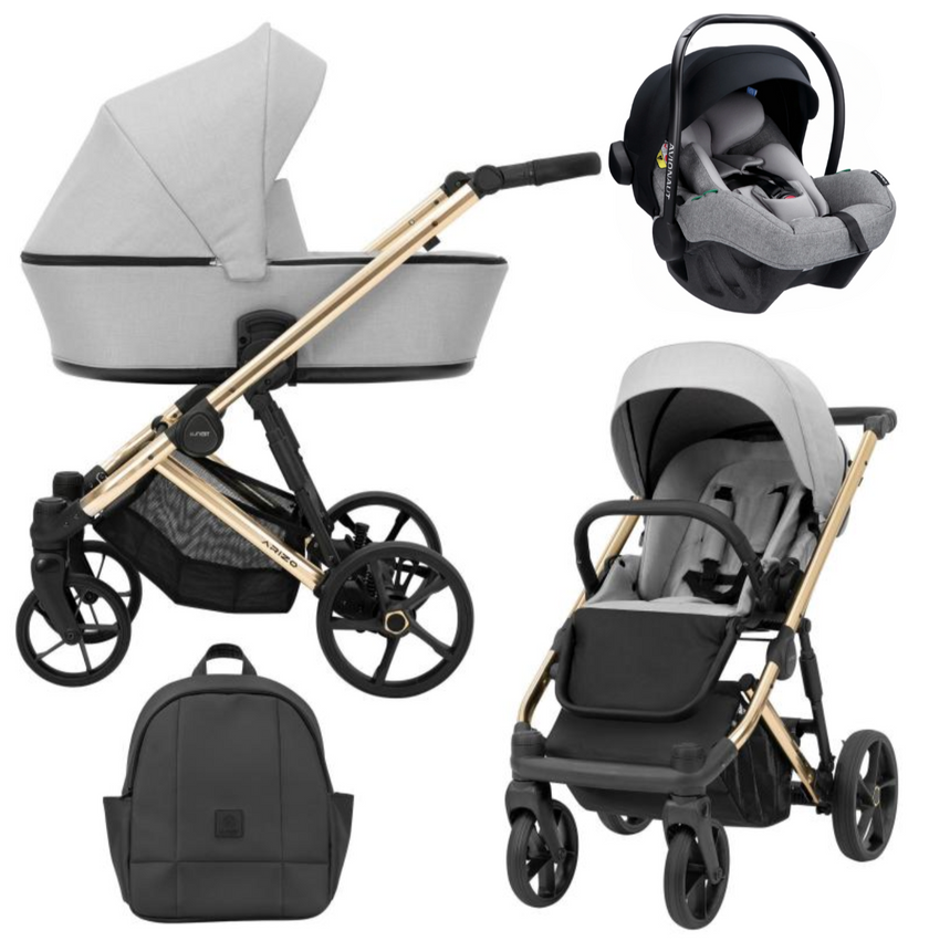 Poussette Trio Arizo + Nacelle + Pixel Pro 2.0 C i-Size - Gris - Mode Bébé Claye
