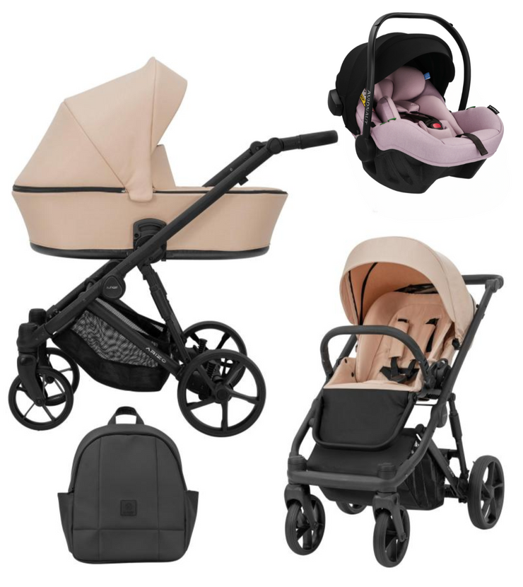 Poussette Trio Arizo + Nacelle + Pixel Pro 2.0 C i-Size - Rose