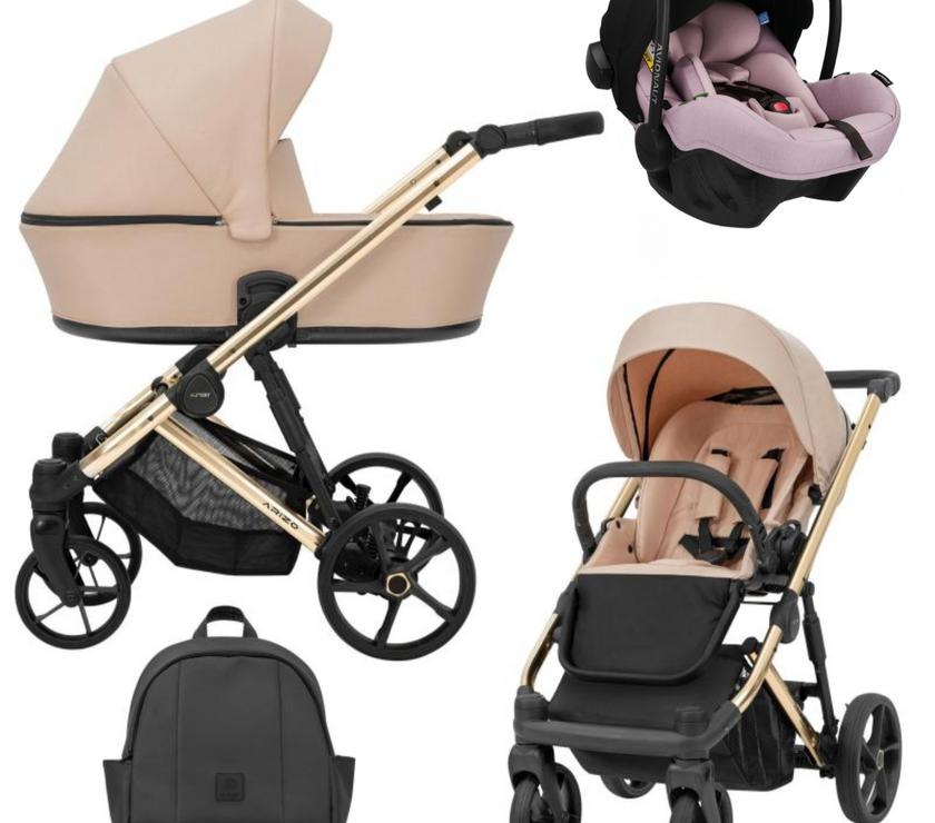 Poussette Trio Arizo + Nacelle + Pixel Pro 2.0 C i-Size - Rose - Mode Bébé Claye