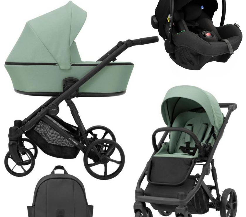 Poussette Trio Arizo + Nacelle + Pixel Pro 2.0 C i-Size - Menthe - Mode Bébé Claye