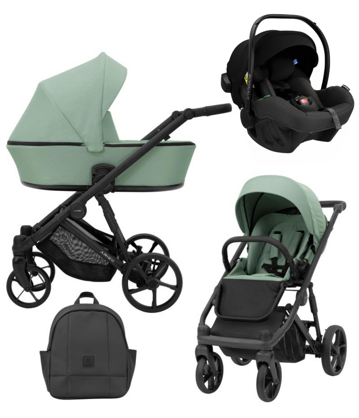 Poussette Trio Arizo + Nacelle + Pixel Pro 2.0 C i-Size - Menthe - Mode Bébé Claye