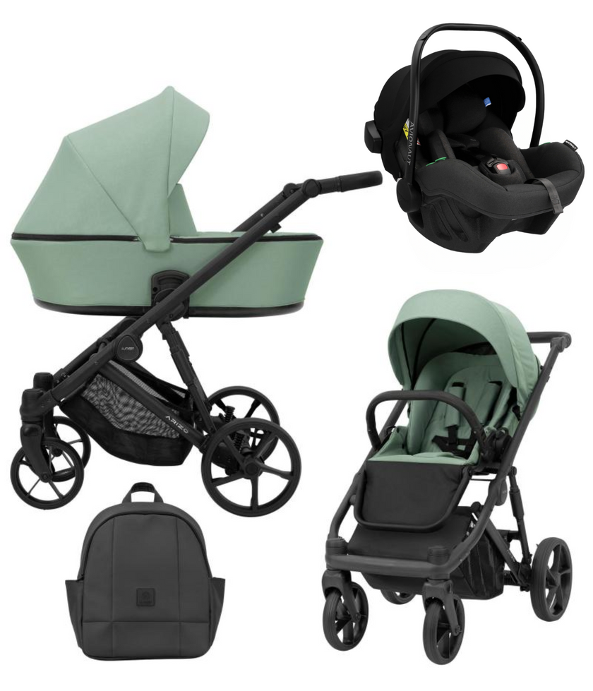Poussette Trio Arizo + Nacelle + Pixel Pro 2.0 C i-Size - Menthe - Mode Bébé Claye