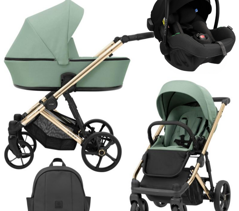 Poussette Trio Arizo + Nacelle + Pixel Pro 2.0 C i-Size - Menthe - Mode Bébé Claye