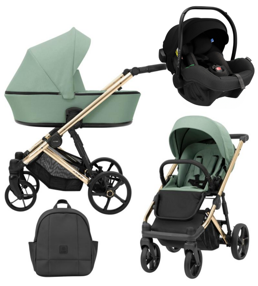 Poussette Trio Arizo + Nacelle + Pixel Pro 2.0 C i-Size - Menthe - Mode Bébé Claye