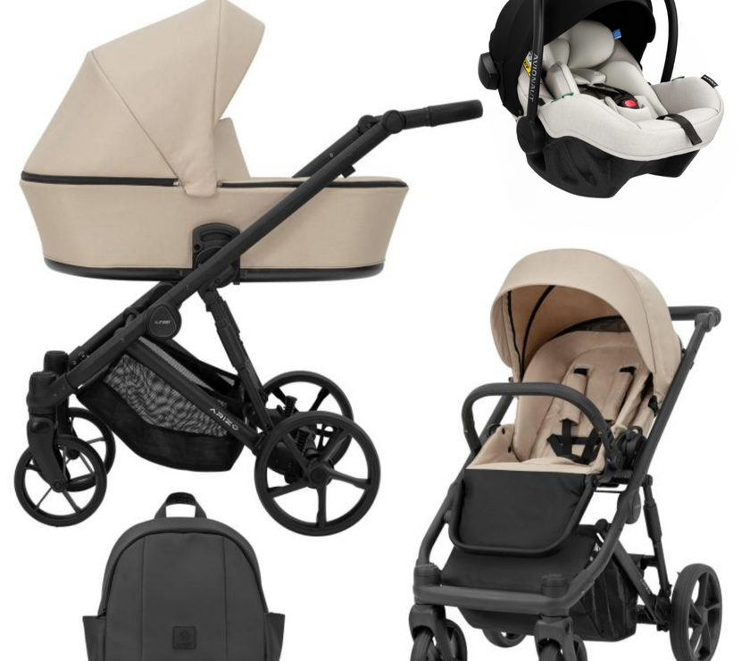 Poussette Trio Arizo + Nacelle + Pixel Pro 2.0 C i-Size - Beige - Mode Bébé Claye