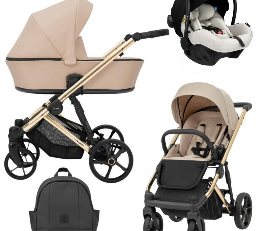 Poussette Trio Arizo + Nacelle + Pixel Pro 2.0 C i-Size - Beige - Mode Bébé Claye