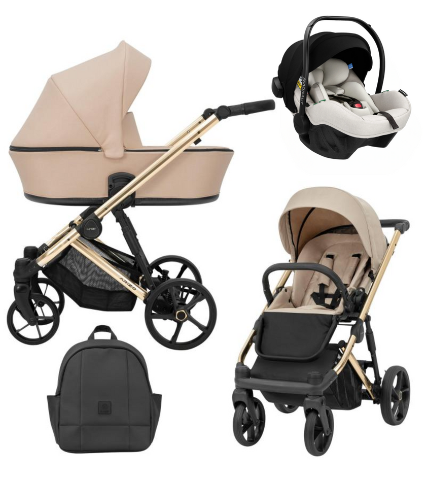 Poussette Trio Arizo + Nacelle + Pixel Pro 2.0 C i-Size - Beige - Mode Bébé Claye