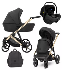 Poussette Trio Arizo + Nacelle + Pixel Pro 2.0 C i-Size - Noir Eco Cuir - Mode Bébé Claye