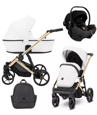 Poussette Trio Arizo + Nacelle + Pixel Pro 2.0 C i-Size - Blanc Eco Cuir - Mode Bébé Claye