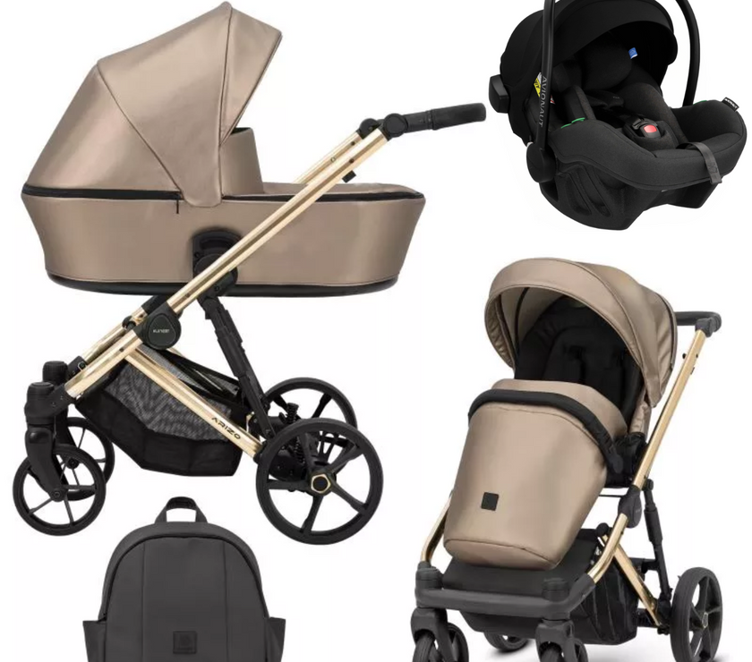 Poussette Trio Arizo + Nacelle + Pixel Pro 2.0 C i-Size - Cappuccino Eco Cuir - Mode Bébé Claye