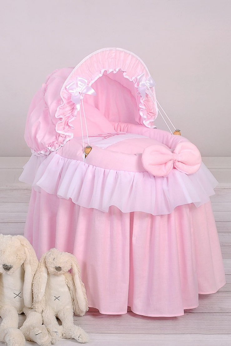 Couffin pour poupée avec capote "Little Princess" - Rose