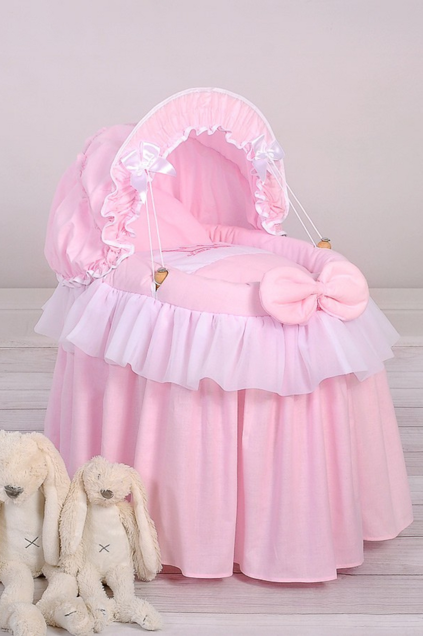 Couffin pour poupée avec capote "Little Princess" - Rose