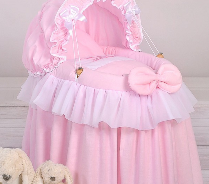 Couffin pour poupée avec capote "Little Princess" - Rose