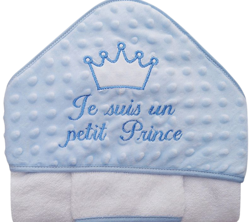 Sortie de Bain Brodée "Je Suis un Petit Prince"