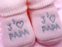 Chaussons pour Bébé (0 à 6 mois) - "J'aime Papa"