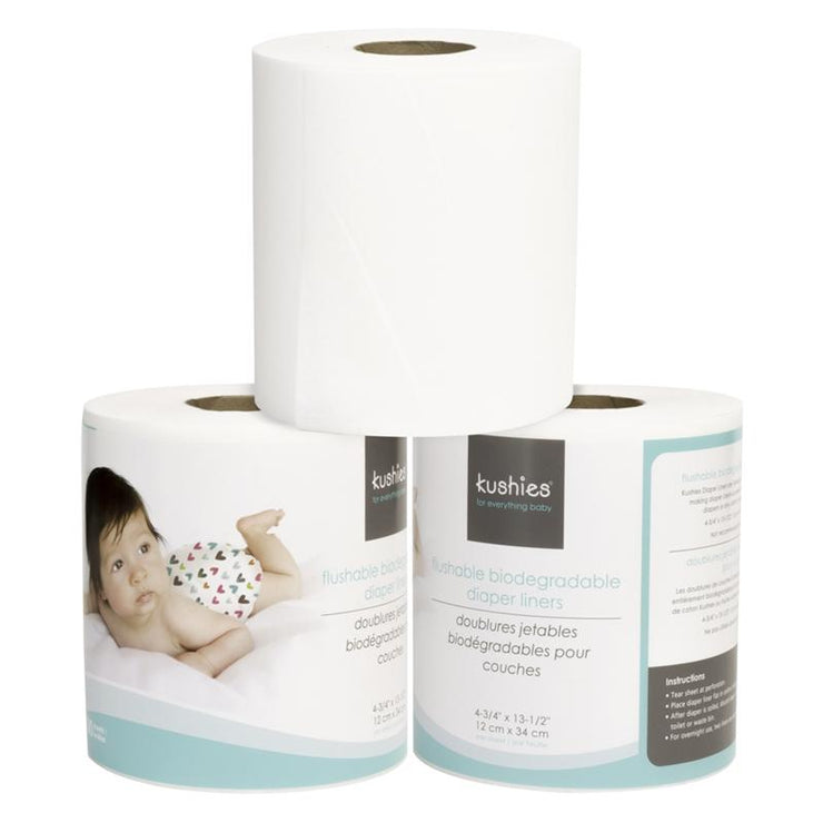 Roll of 100 biodegradable disposable diaper liners
