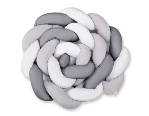 Tour de lit Tressé Gris - Blanc  360 cm