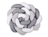 Tour de lit Tressé Gris - Blanc  360 cm