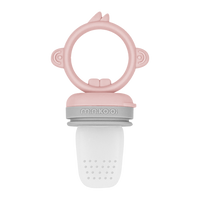 Grignoteuse en silicone - Rose/gris