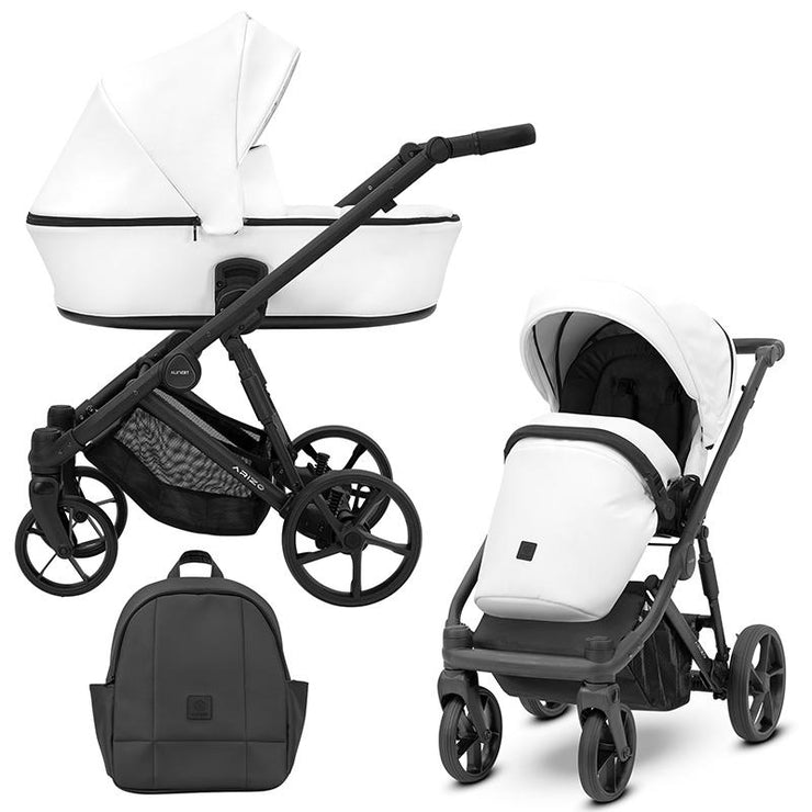 Poussette Duo Arizo - Blanc Eco Cuir - Mode Bébé Claye