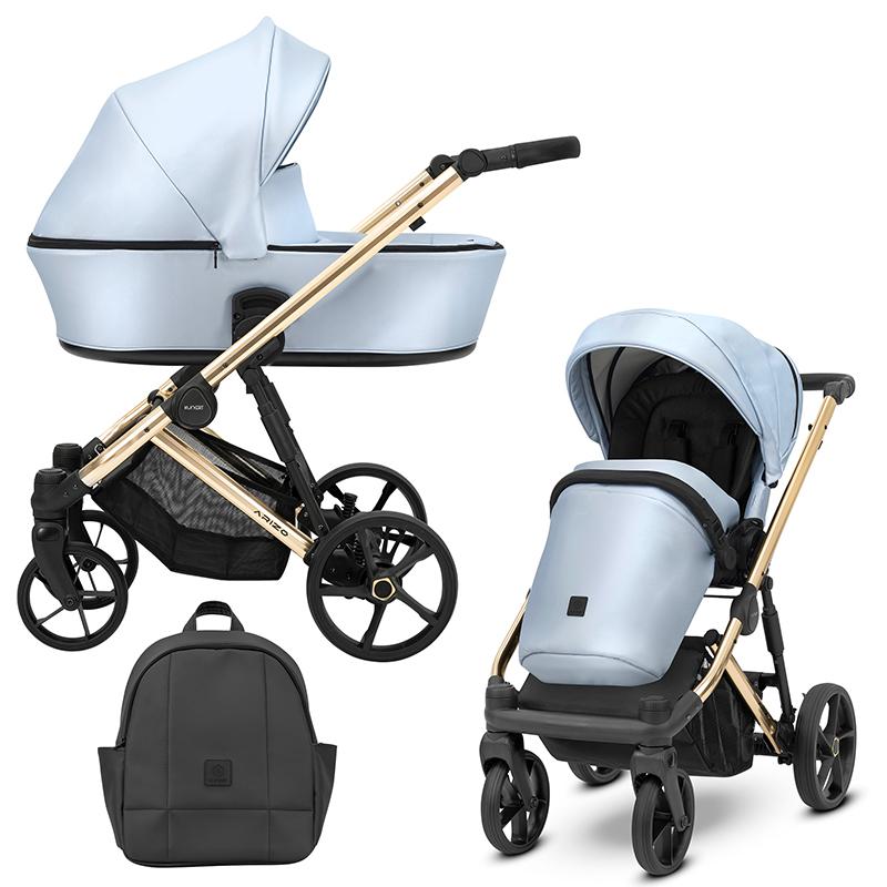Poussette Duo Arizo - Baby Blue Eco Cuir - Mode Bébé Claye