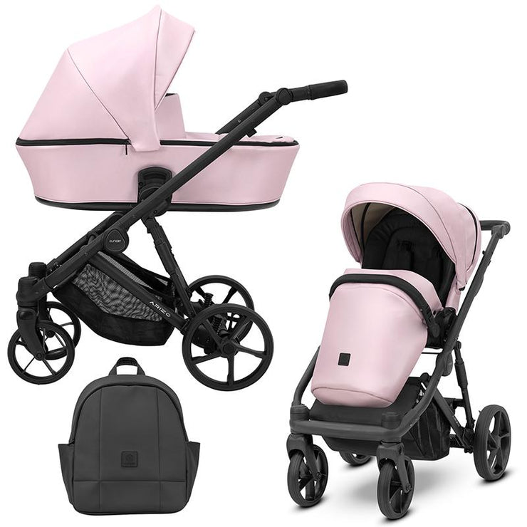 Poussette Duo Arizo - Baby Rose Eco Cuir - Mode Bébé Claye