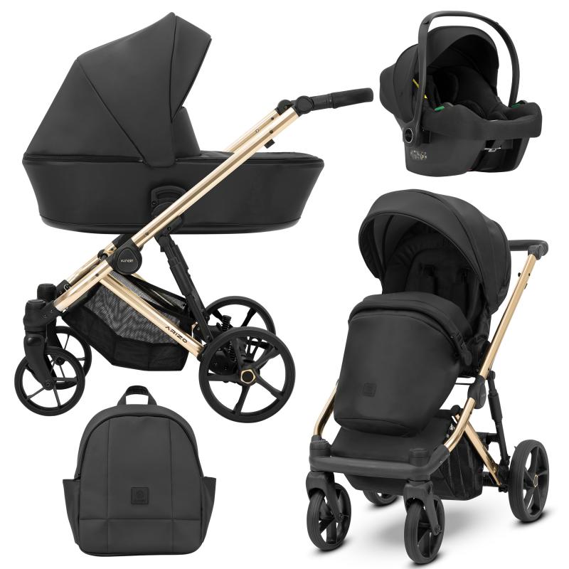Poussette Trio Arizo + Nacelle + Cosmo i-Size - Noir Eco Cuir - Mode Bébé Claye