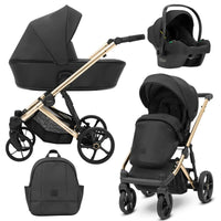 Poussette Trio Arizo + Nacelle + Cosmo i-Size - Noir Eco Cuir - Mode Bébé Claye
